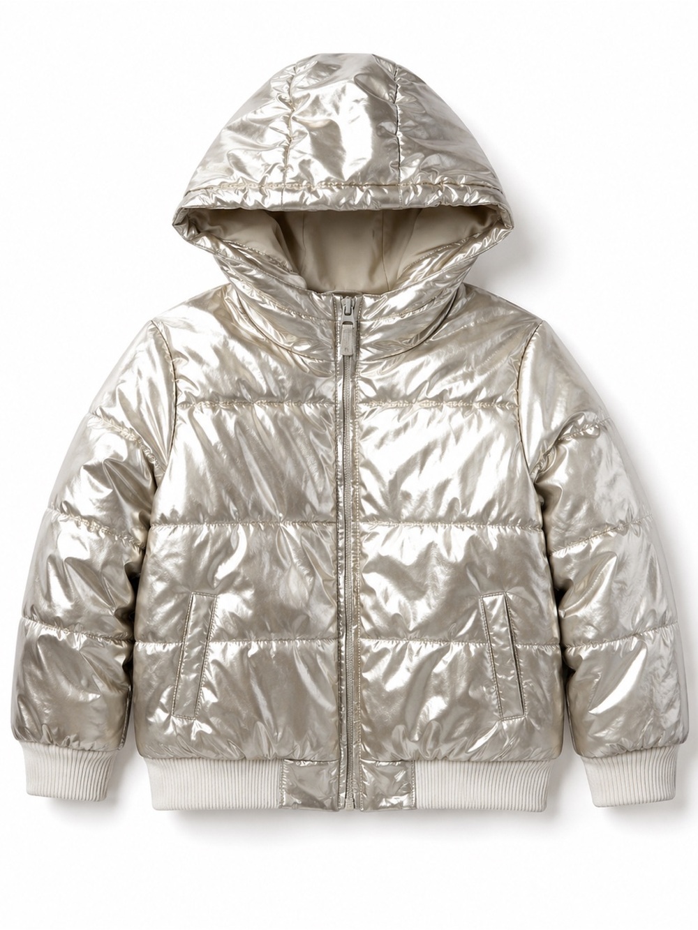 Crazy 8 gold‎ metallic puffer coat girls size 7/8